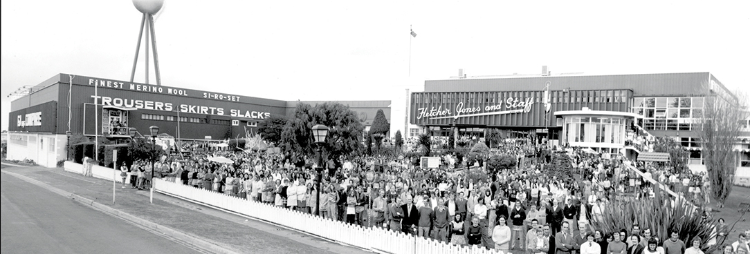 B&W image of Fletcher Jones factory in Warnambool 